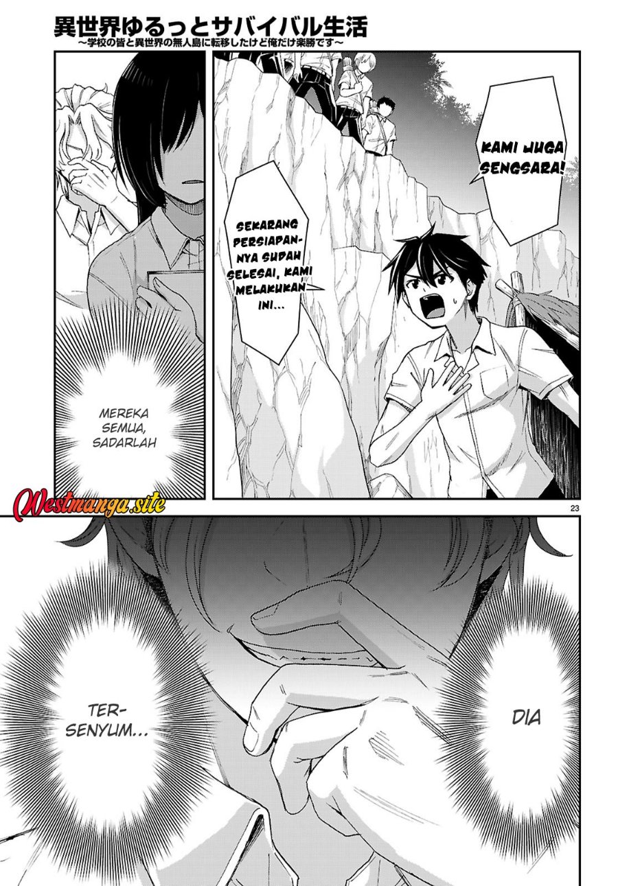 Isekai Yurutto Survival Seikatsu: Gakkou no Minna to Isekai no Mujintou ni Tenishitakedo Ore Dake Rakushou desu - Chapter 47 - Page 27